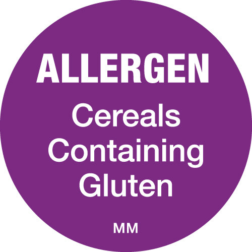 25mm Circle Purple Allergen Cereal Label