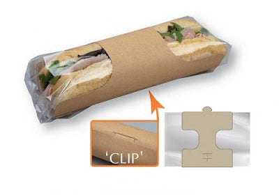 Kraft baguette sleeves with Clear Film
