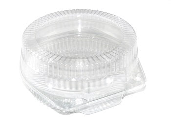 6" Round Open Cavity Hinged Cake Container