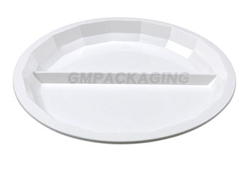 2 Compartments White Round Plate