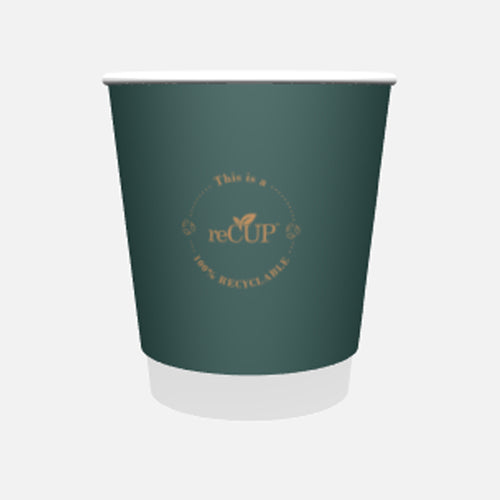 8oz reCup GREEN Double Wall Coffee Cups-100% recyclable