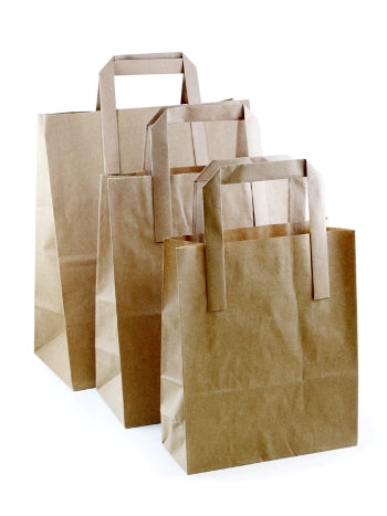 Medium Brown Kraft Takeaway Bags - GM Packaging (UK) Ltd 