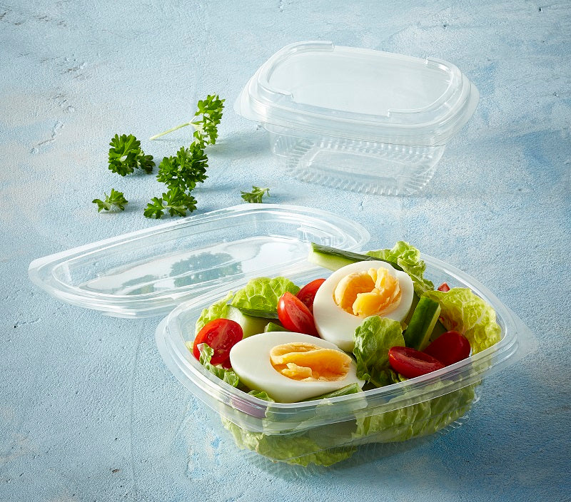 250cc ' FRESCO' Hinged Oval Salad Container - GM Packaging (UK) Ltd