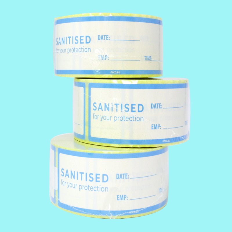 38x200mm Sanitised Labels Removable - GM Packaging (UK) Ltd
