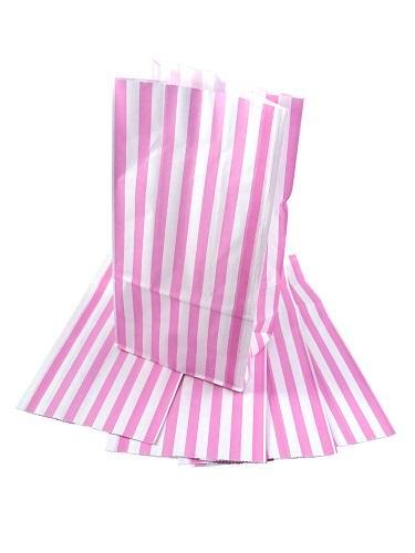 Sweet Candy Pink Stripe Paper Bag