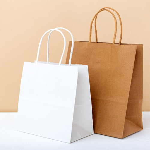 White Paper Carrier bags with twisted handles