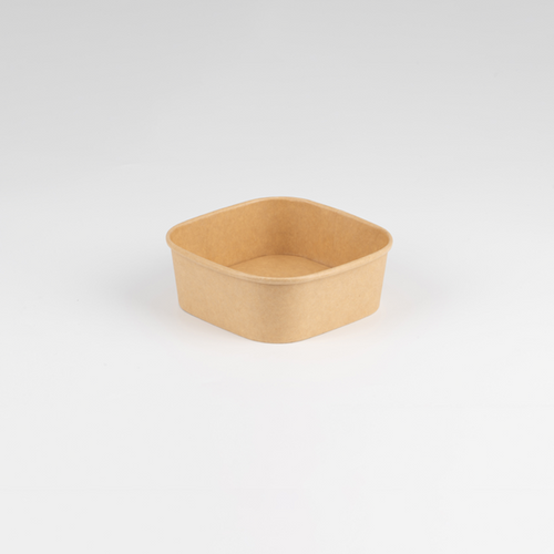 500ml PE Coated Square Kraft Bowls x300