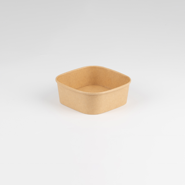 500ml PP Coated Square Kraft Bowls x300