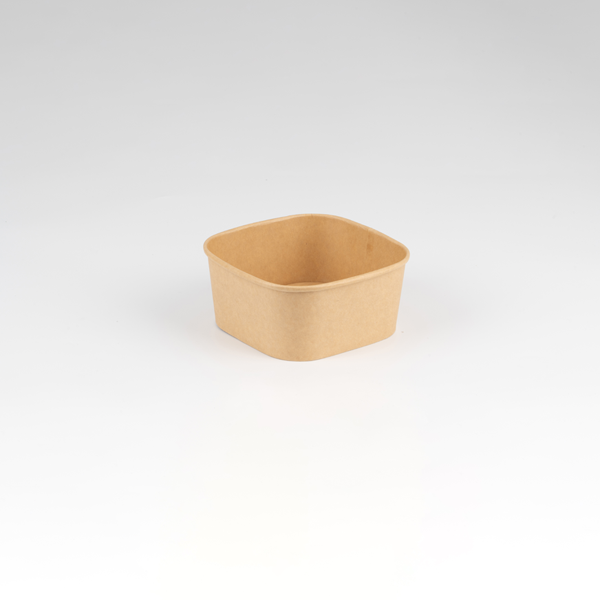 650ml PP Coated Square Kraft Bowls x300