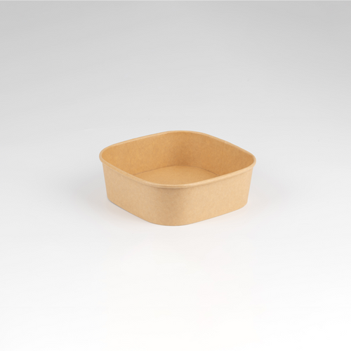 1000ml PP Coated Square Kraft Bowls x300