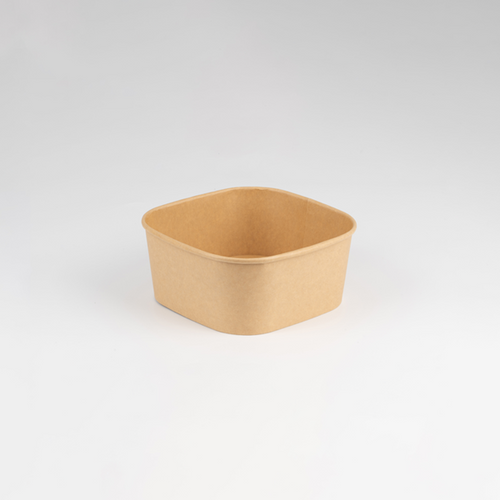 1300ml PP Coated Square Kraft Bowls x300