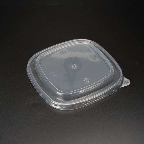 130 x 130 PP Lid to fit 500/650ml Square Kraft Bowls x300