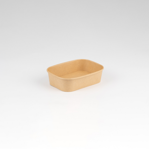 500ml PP Coated Rectangular Kraft Bowls x300