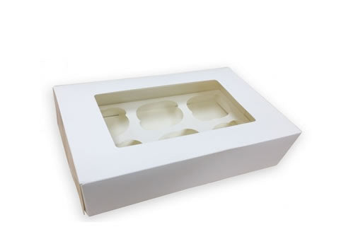 6 Cupcake Paper Box with Window