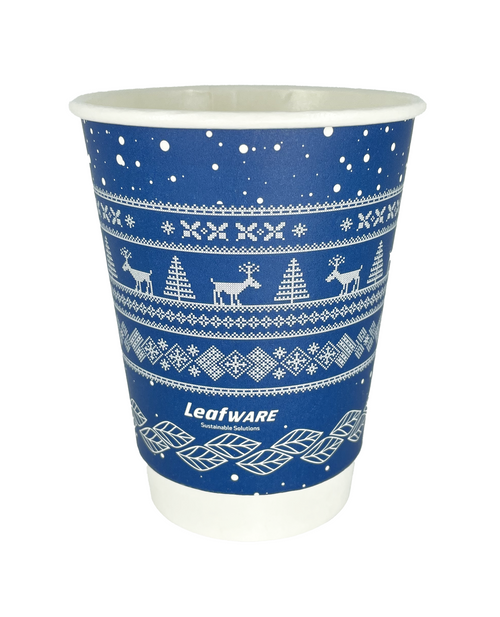 12oz Double Wall Blue Christmas Jumper Cup