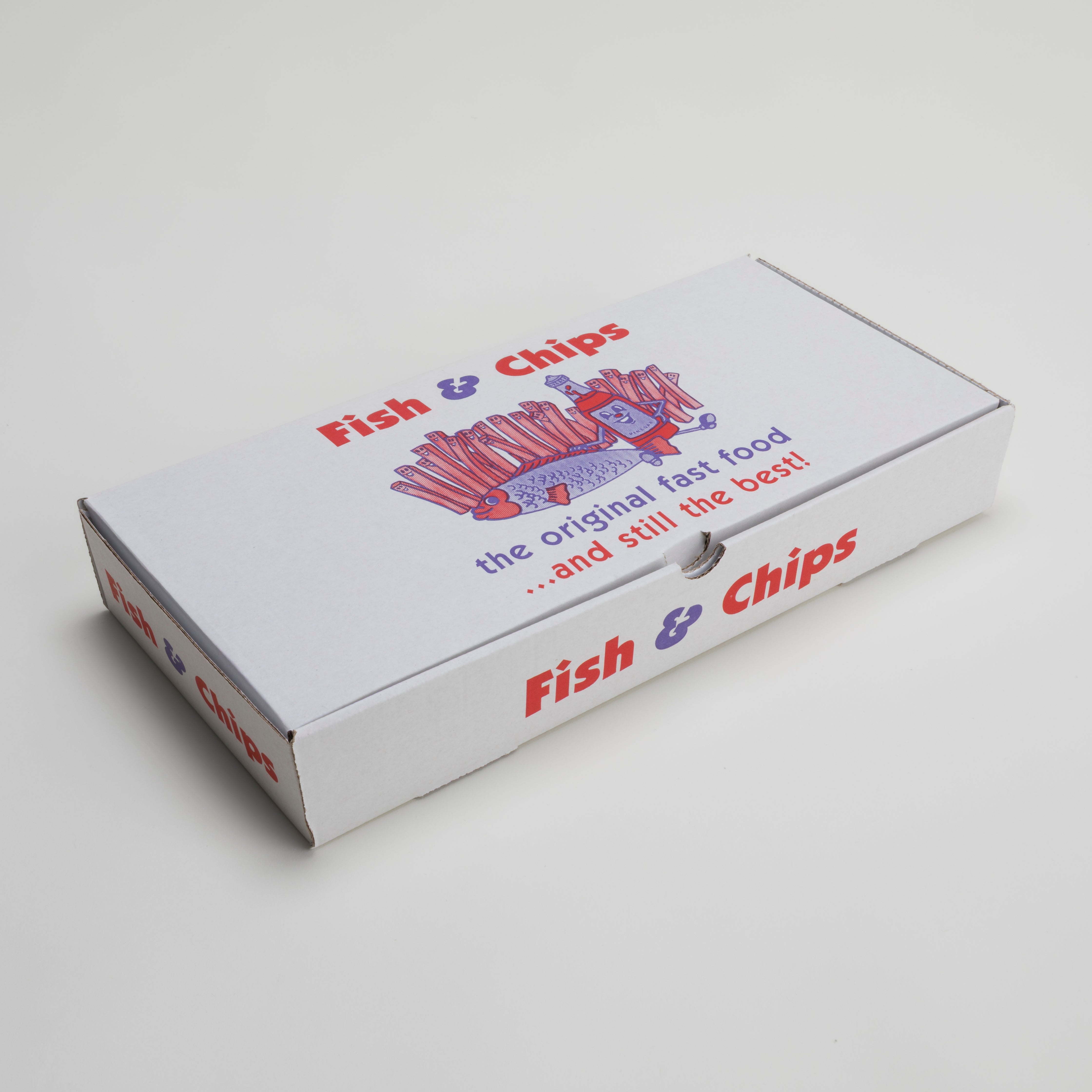'Traditional' Print Fish and Chip Boxes x100 | GM Packaging