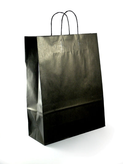 Large Black Paper Carrier Bags with twisted handles x200