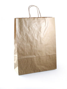 32+12x41cm Toptwist Fashion Carriers Brown Bags - GM Packaging (UK) Ltd
