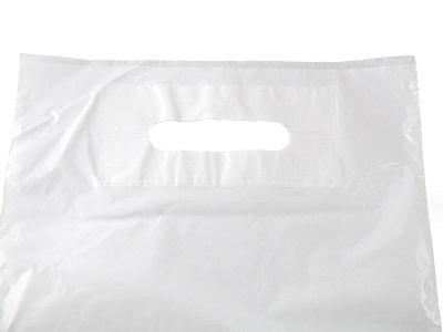 15x18x3inch White Patch Handle Carrier Bags - GM Packaging (UK) Ltd
