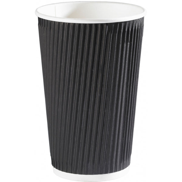 16oz Black Ripple Cups - GM Packaging (UK) Ltd 