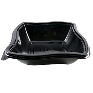 750cc Black Plastic Wave Salad Containers - GM Packaging (UK) Ltd 