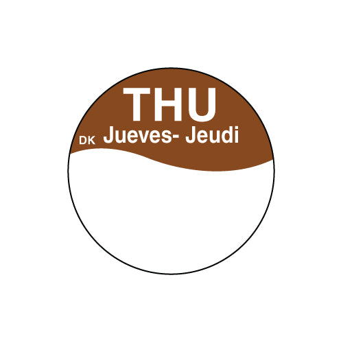 25mm Trilingual Circle Thursday Label