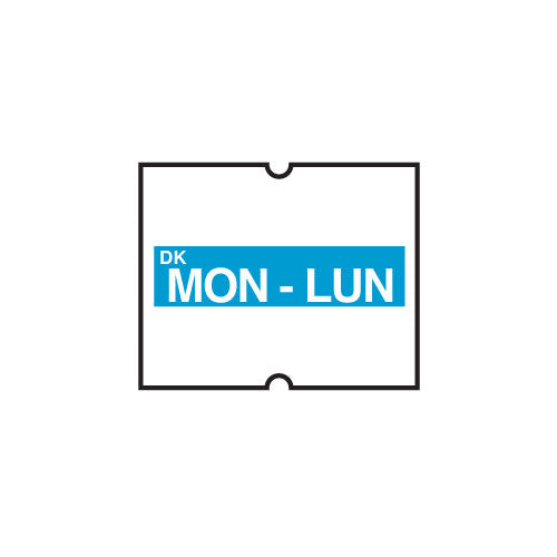 Blue (Monday) Permanent Labels for DM4 Gun - GM Packaging (UK) Ltd
