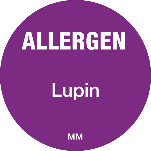 25mm Circle Purple Allergen Lupin Label