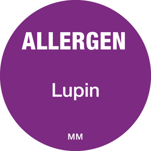 25mm Circle Purple Allergen Lupin Label - GM Packaging (UK) Ltd