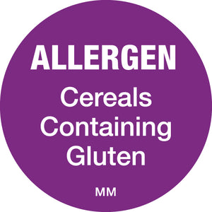 25mm Circle Purple Allergen Cereal Label - GM Packaging (UK) Ltd