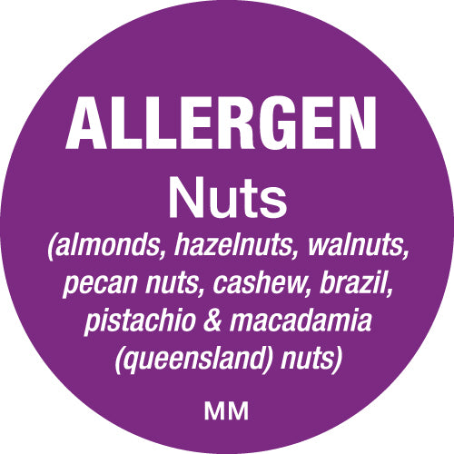 25mm Circle Purple Allergen Nuts Label - GM Packaging (UK) Ltd