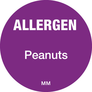 25mm Circle Purple Allergen Peanuts Label - GM Packaging (UK) Ltd