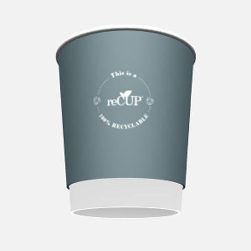 12oz reCup GREY Double Wall Coffee Cups-100% recyclable