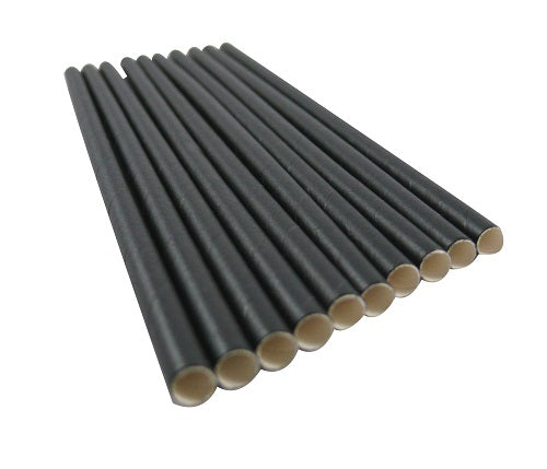 6mm Black Paper Straws - GM Packaging (UK) Ltd