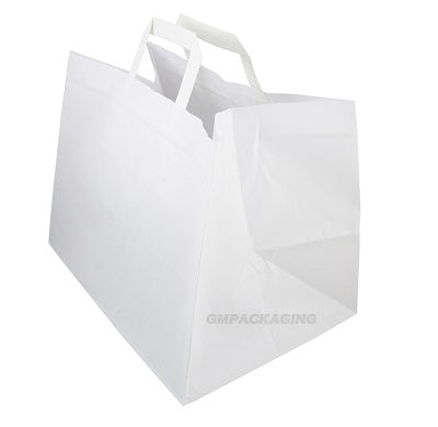Medium White Patisserie Carrier Bags with Flat Handles