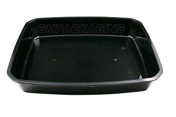 3200cc PP Black Food Lidding Tray - GM Packaging (UK) Ltd