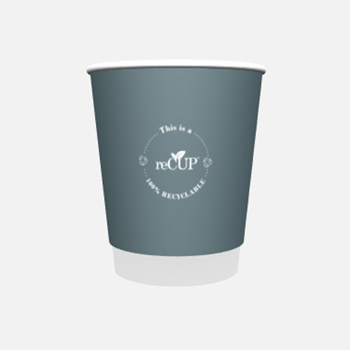 8oz reCup GREY Double Wall Coffee Cups-100% recyclable