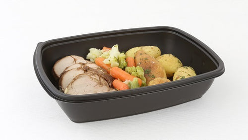 900ml Rectangular Black Microwave Containers