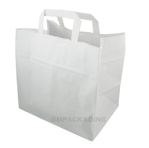 Large White Patisserie Carrier Bags - GM Packaging (UK) Ltd 
