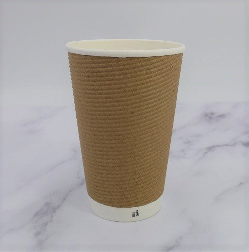 16oz Brown Ripple Coffee Cups - GM Packaging (UK) Ltd