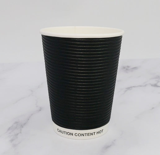 12oz Black Ripple Cups - GM Packaging (UK) Ltd