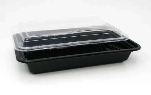700ml Black Microwave Containers with Lids
