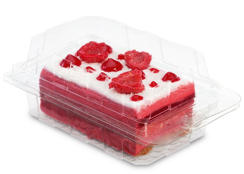 Single Cake Slice Hinged Container