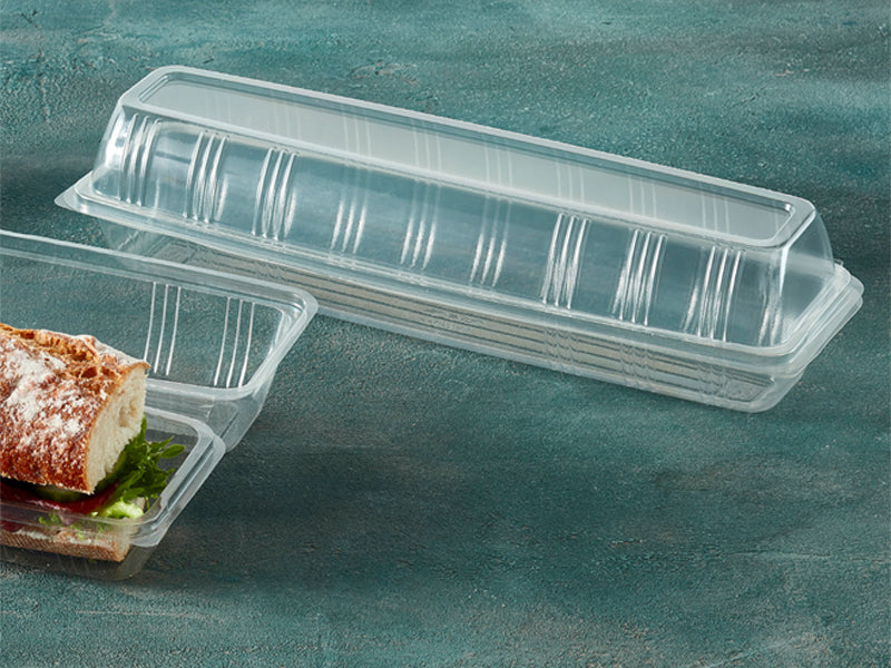 9" Baguette Containers Hinged Lid - GM Packaging (UK) Ltd