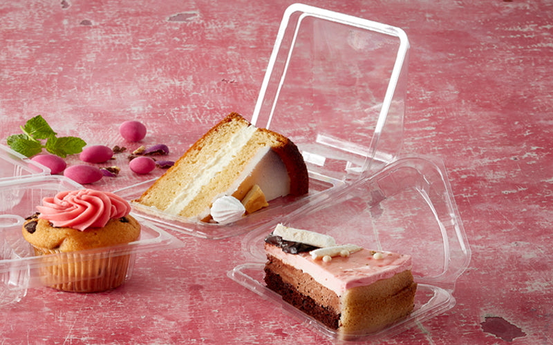 Gateaux Cake Slice rPET Hinged Lid - GM Packaging (UK) Ltd 