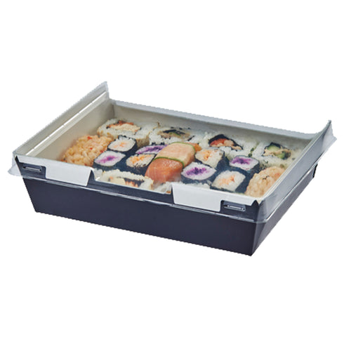 1110ml Combione Black tray with rPET Lid