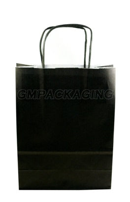 Small Black Paper Carrier bags with twisted handles x200