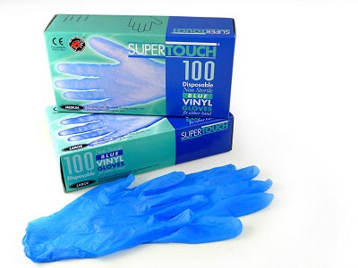 Blue Vinyl Gloves Powdered-Large