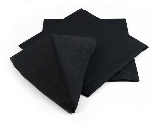 40cm 2 ply Black Paper Napkins - GM Packaging (UK) Ltd