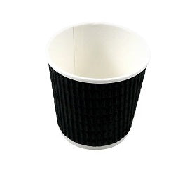 4oz Black Ripple Coffee Cups - GM Packaging (UK) Ltd